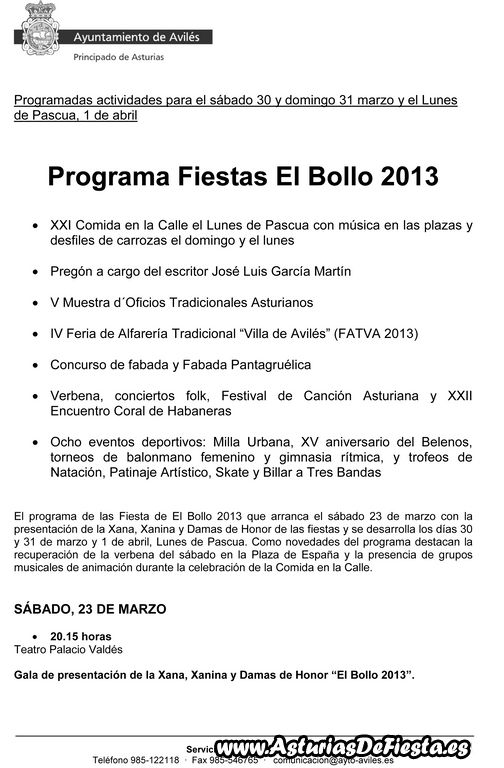 Programa El Bollo 2013