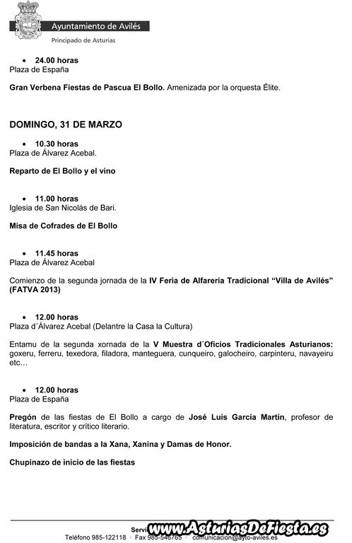 Programa El Bollo 2013